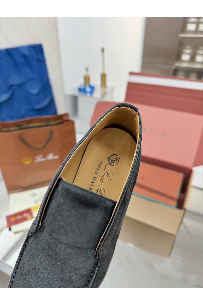 Loro Piana Женские замшевые лоферы premium - Grey