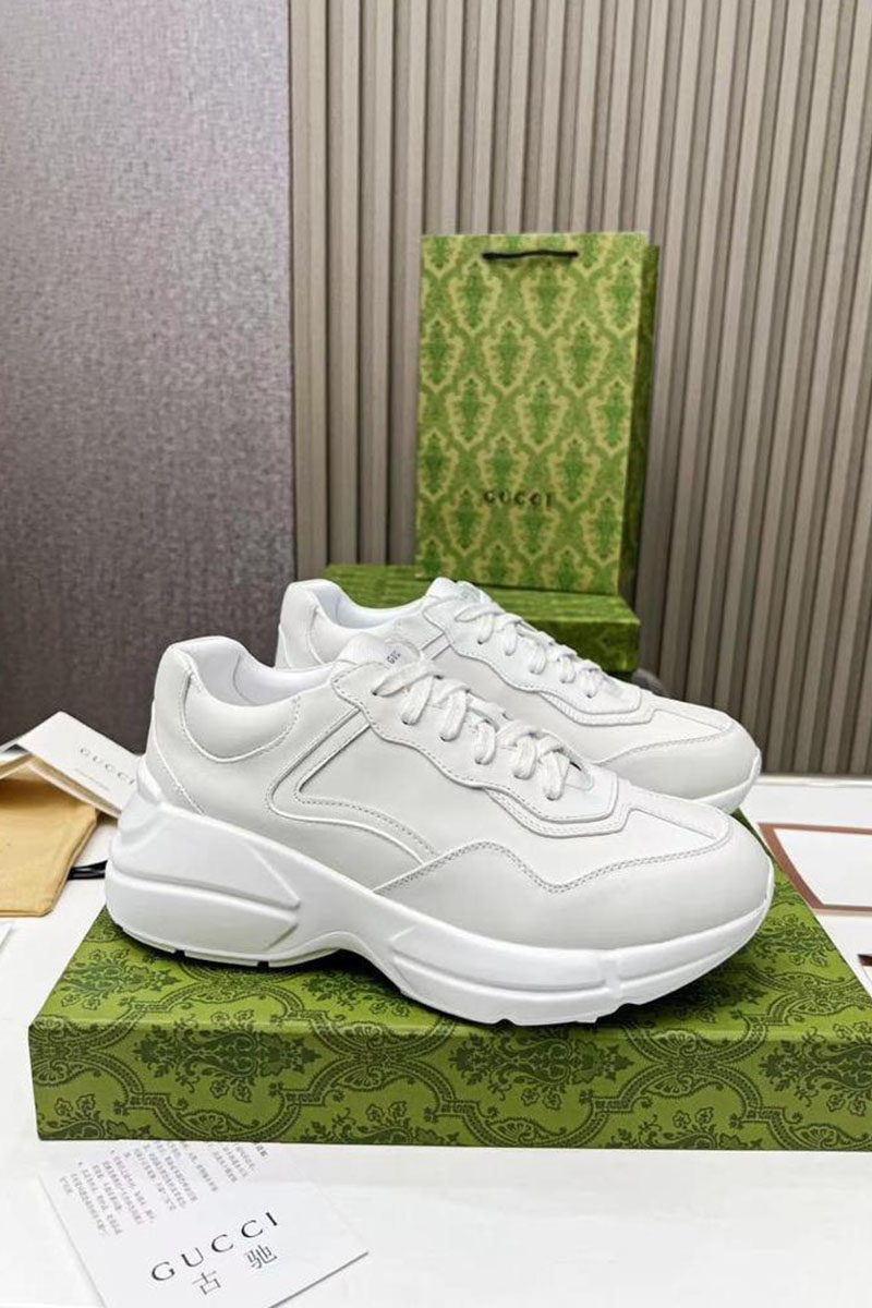 Gucci Кожаные кроссовки Rhyton - White