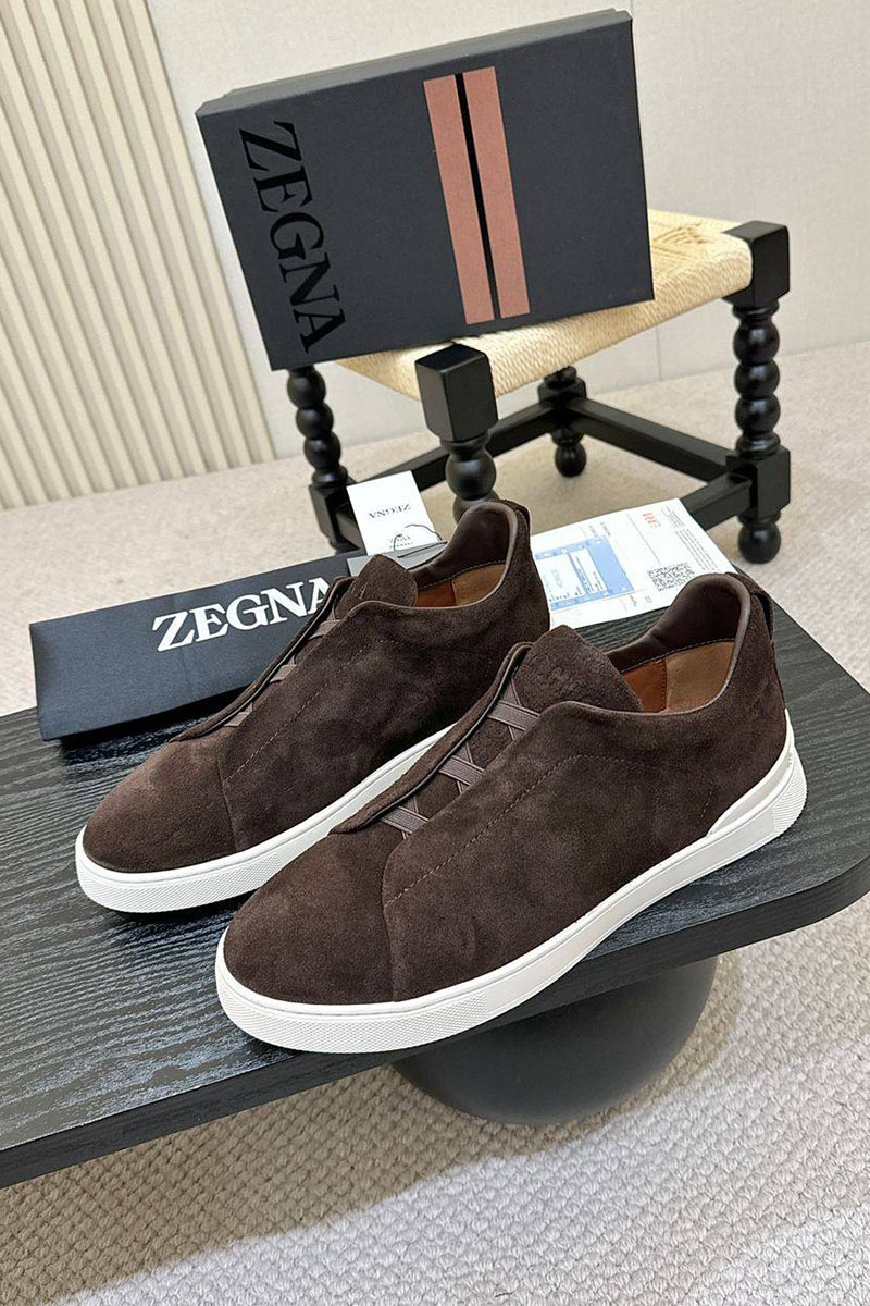 Zegna Мужские кроссовки Triple Stitch - Brown