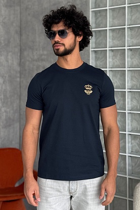 Футболка тёмно-синего цвета bee and crown