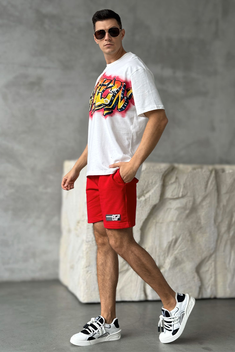 Lоuis Vuittоn Белая оверсайз футболка graffiti-print
