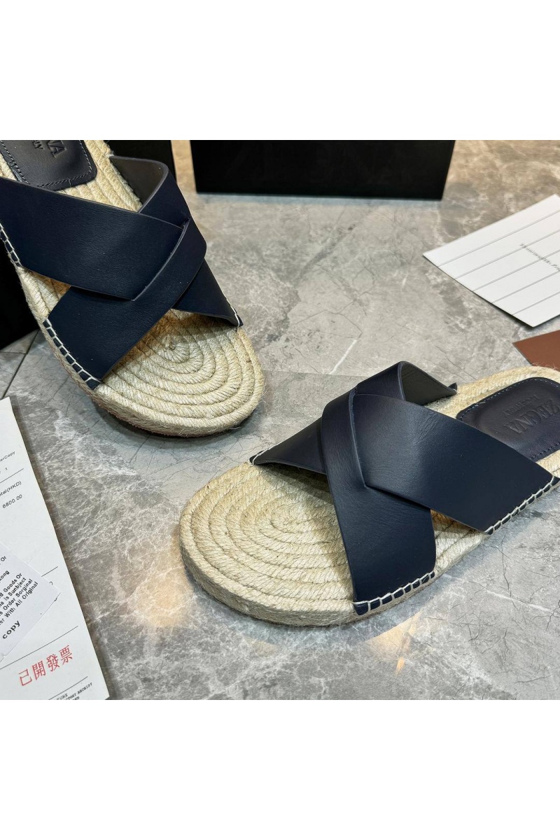 Zegna Мужские шлёпанцы leather - Navy