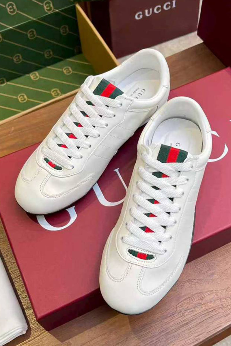 Gucci Женские кожаные кроссовки GG Shift premium