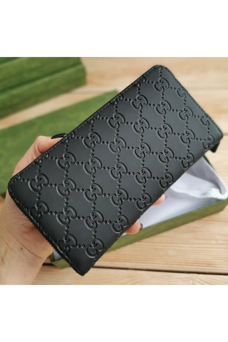 Gucci Кожаное портмоне GG embossed 20х10.5 см