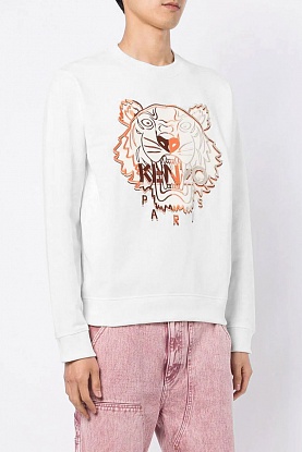 Мужской белый свитшот Tiger Head embroidered 