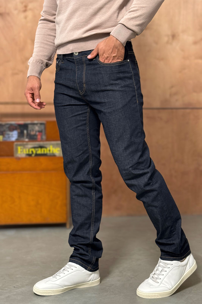 Loro Piana Мужские джинсы тёмно-синего цвета regular fit