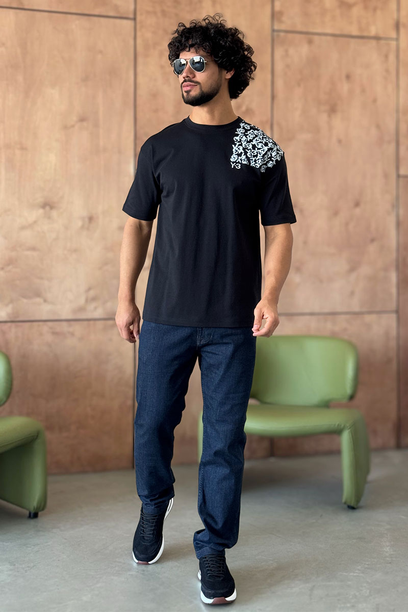Y-3 Yohji Yamamoto Мужская чёрная футболка 