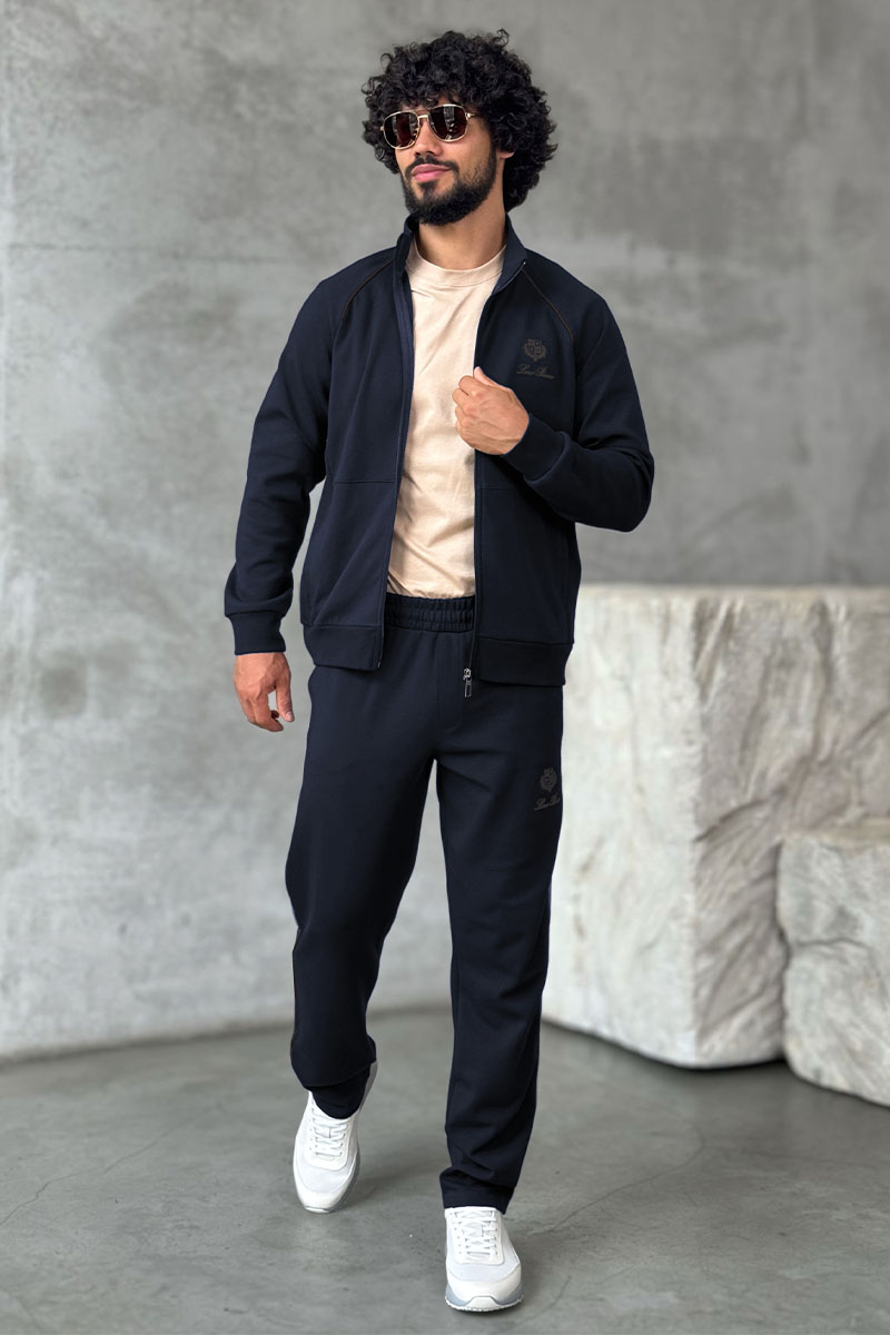 Loro Piana Кофта на молнии тёмно-синего цвета 