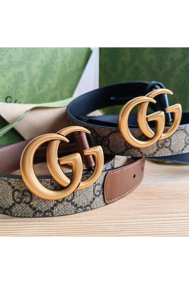 Gucci Комбинированный ремень GG Monogram (ширина 3см, длина 80 / 85 см)