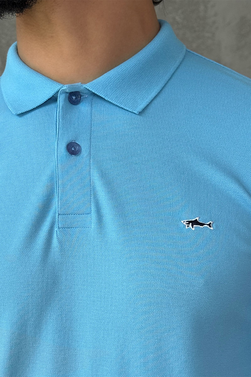 Paul & Shark Голубое поло logo-embroidered