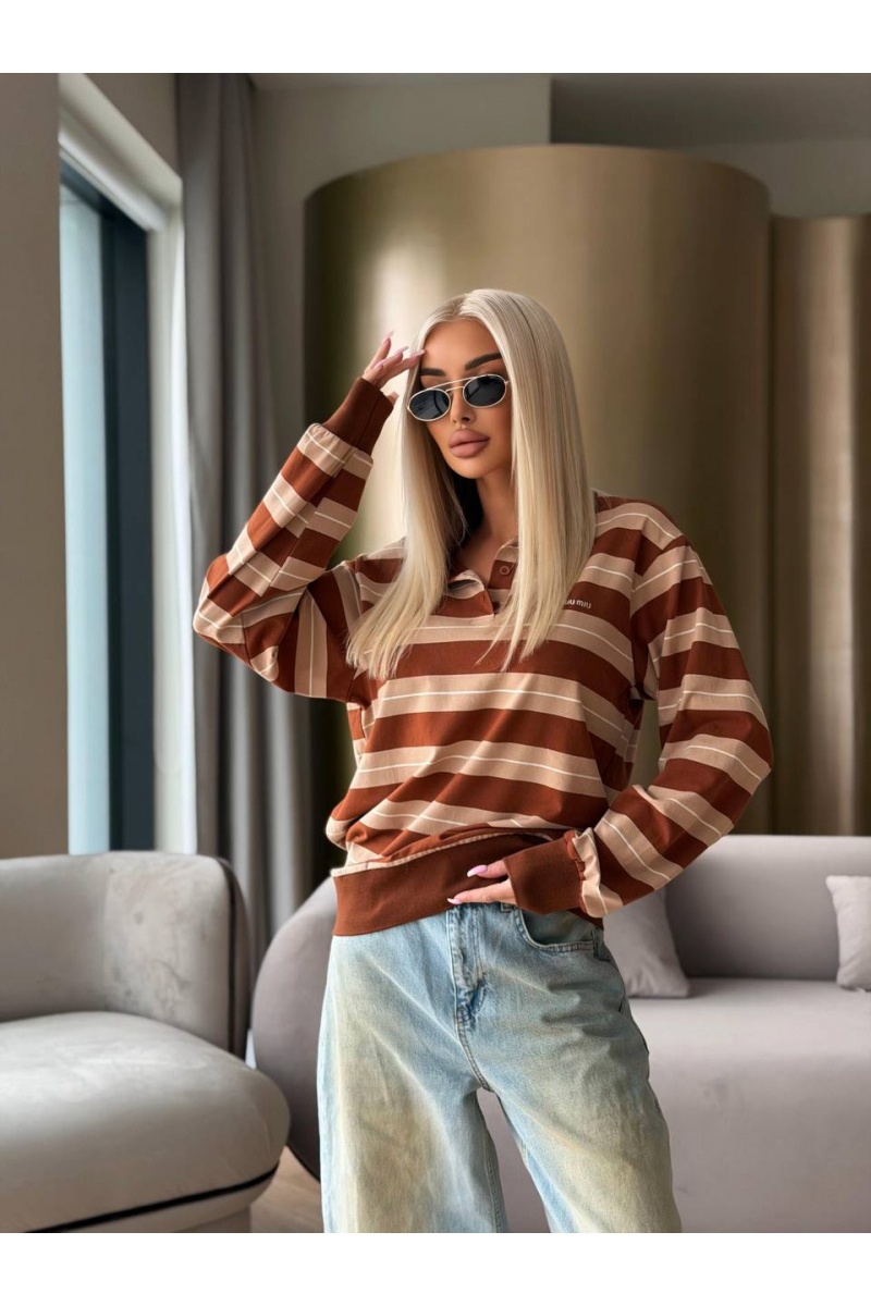 MIU MIU Женское поло с длинным рукавом premium