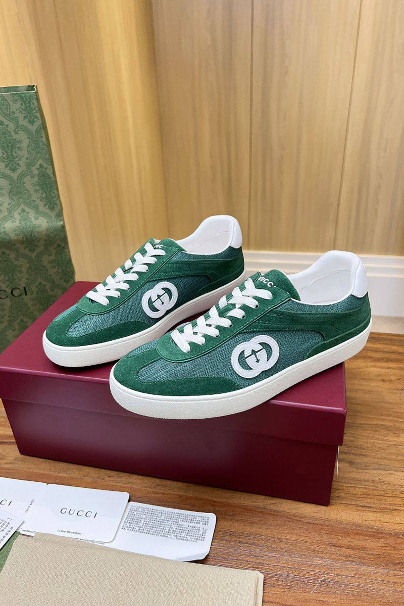 Gucci Женские замшевые кеды Premium - Green
