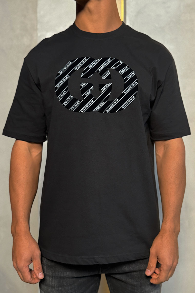 Gucci Чёрная оверсайз футболка Collaboration