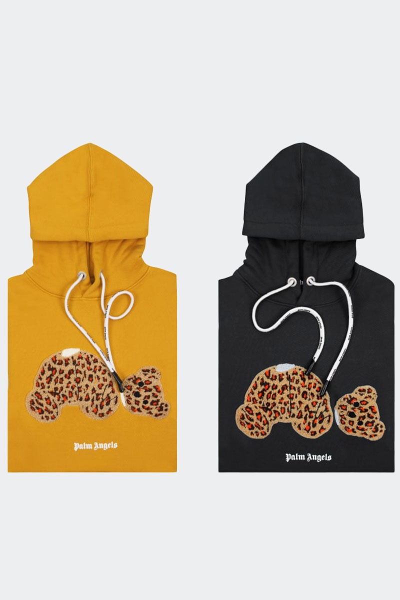 Palm Angels Мужское худи Leopard Teddy Bear - Yellow