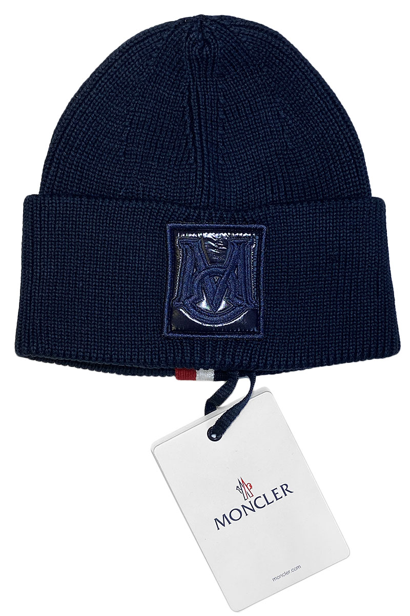 Moncler Брендовая тёмно-синяя шапка