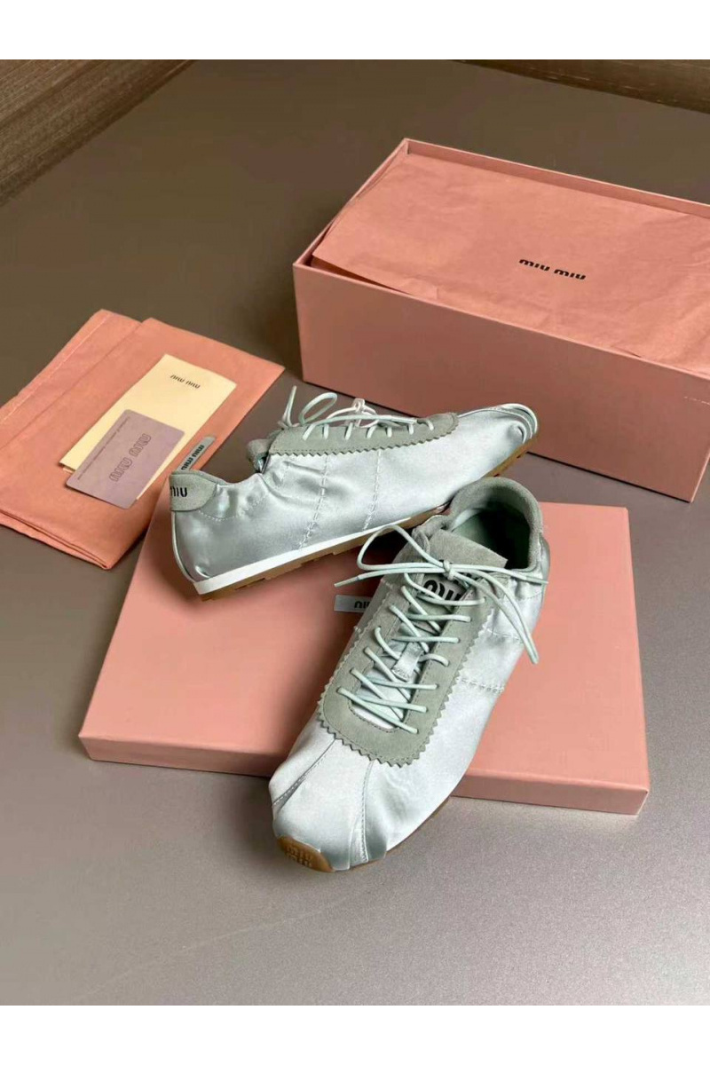 MIU MIU Женские кроссовки Plume Satin premium