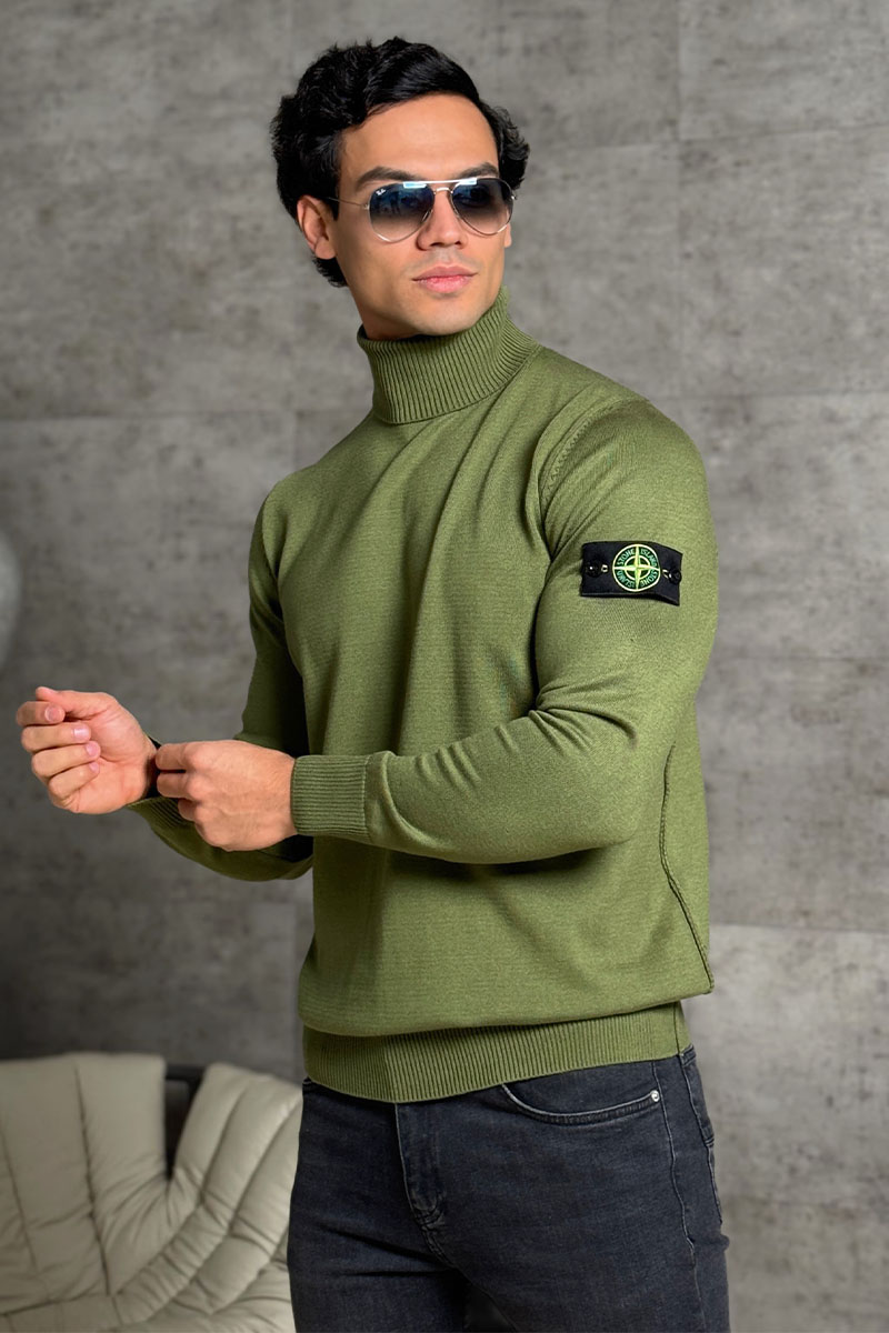 Stone Island Водолазка зелёного цвета compass-patch