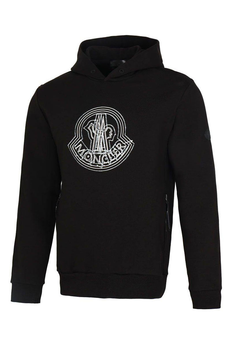 Moncler Мужское чёрное худи logo-print
