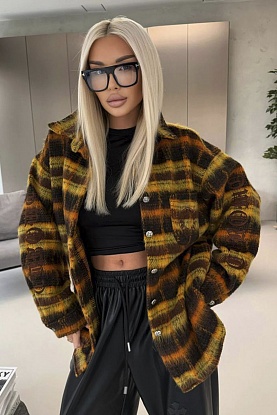 Женская утеплённая рубашка в клетку Premium