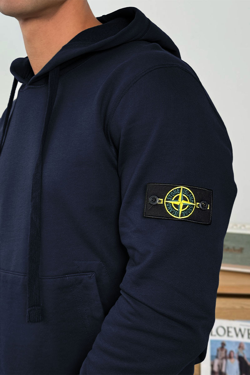 Stone Island Мужское худи тёмно-синего цвета Compass-patch