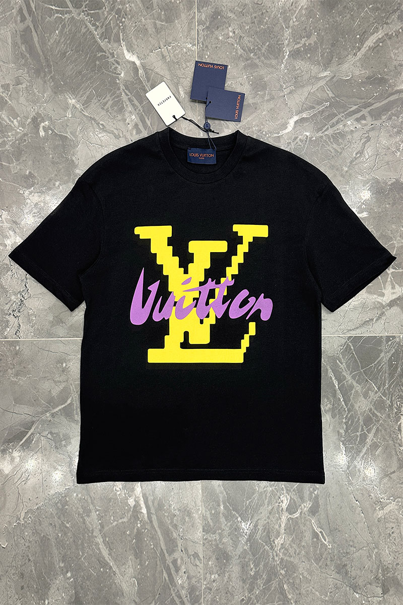 Lоuis Vuittоn Чёрная оверсайз футболка logo-print