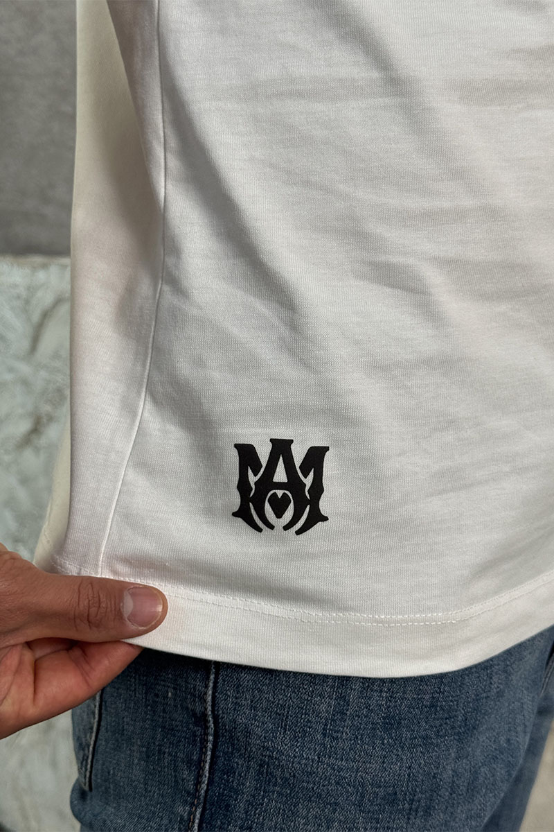Amiri Футболка белого цвета staggered logo 