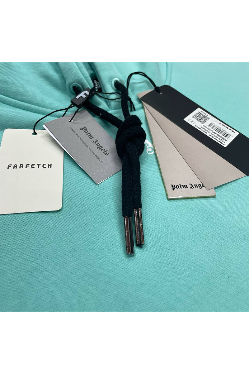 Palm Angels Бирюзовое оверсайз худи Classic logo-print