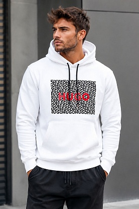 Белое мужское худи Dreeman logo-print