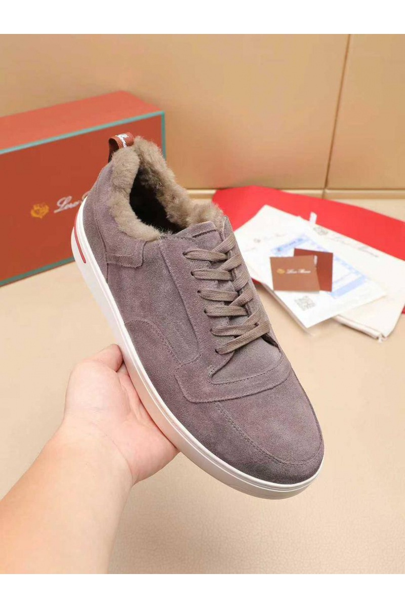 Loro Piana Кроссовки с мехом Newport Walk - Beige