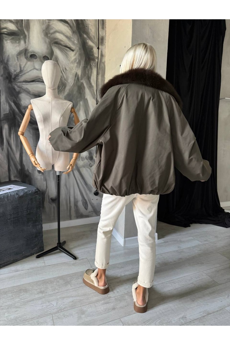 Max Mara Женский бомбер с натуральным мехом premium
