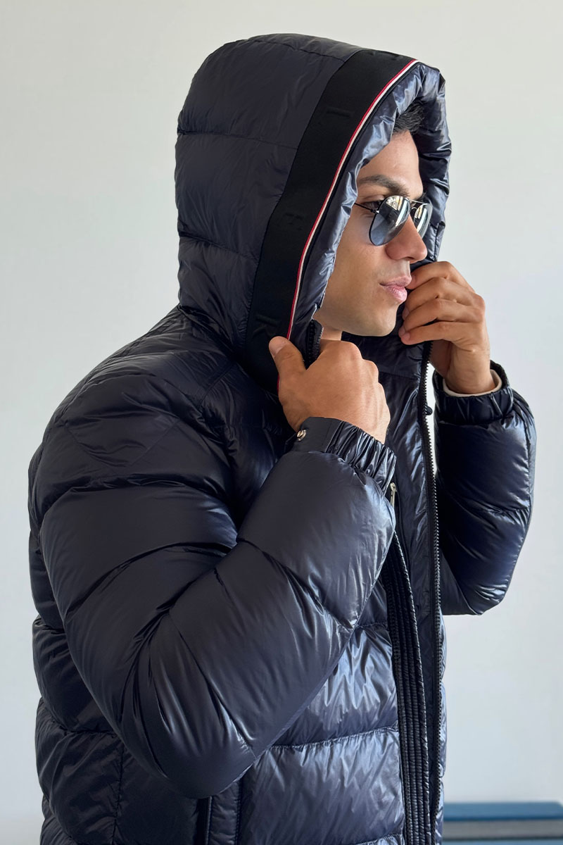 Moncler Мужской тёмно-синий пуховик Pavin