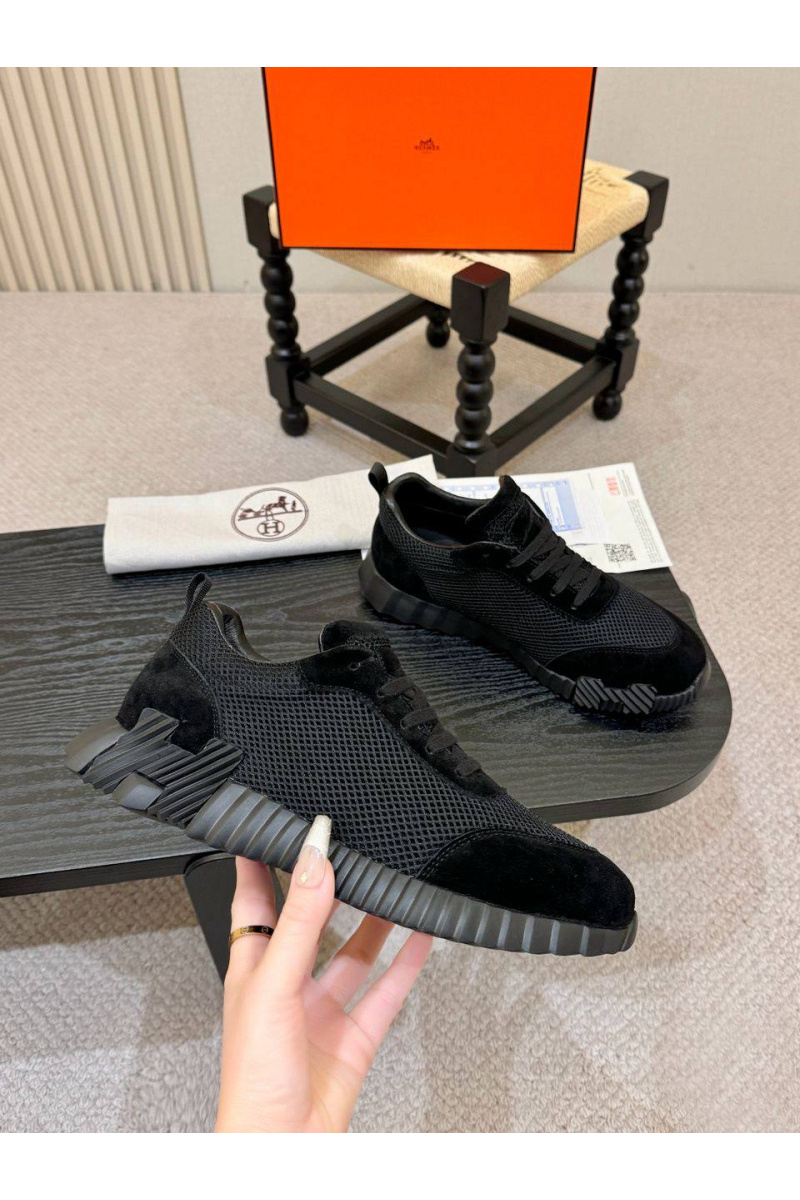Hermes Мужские чёрные кроссовки Bouncing