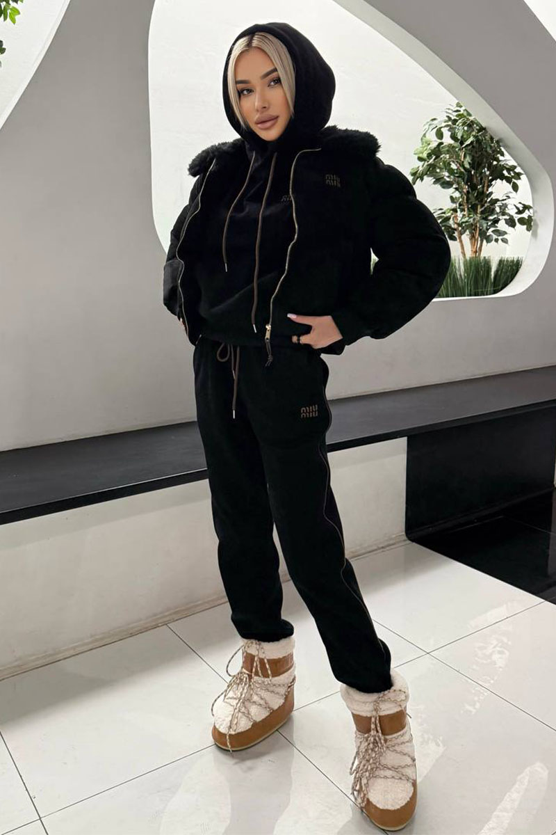 MIU MIU Чёрный женский костюм тройка 