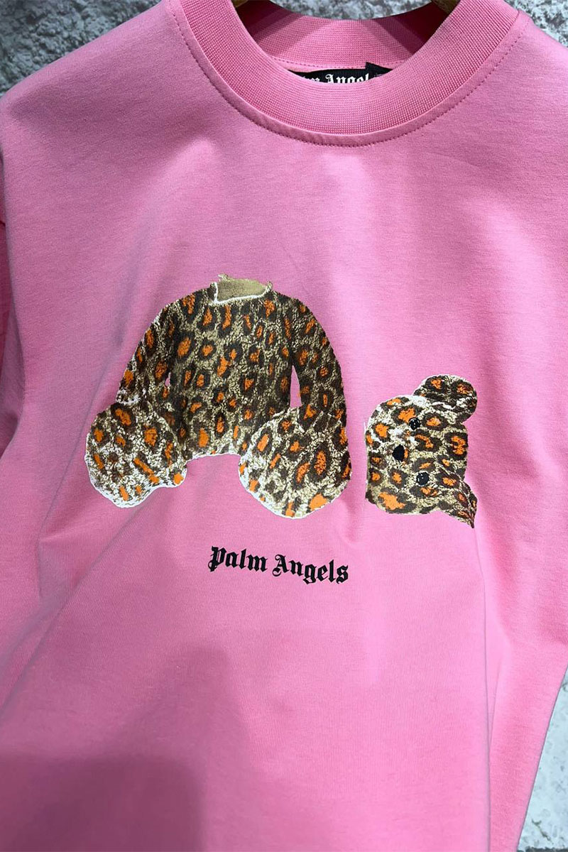 Palm Angels Белая оверсайз футболка Leopard Bear