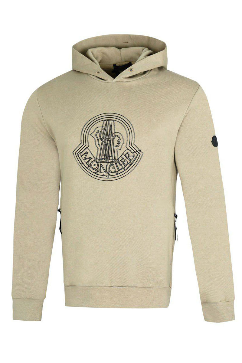 Moncler Мужское бежевое худи logo-print