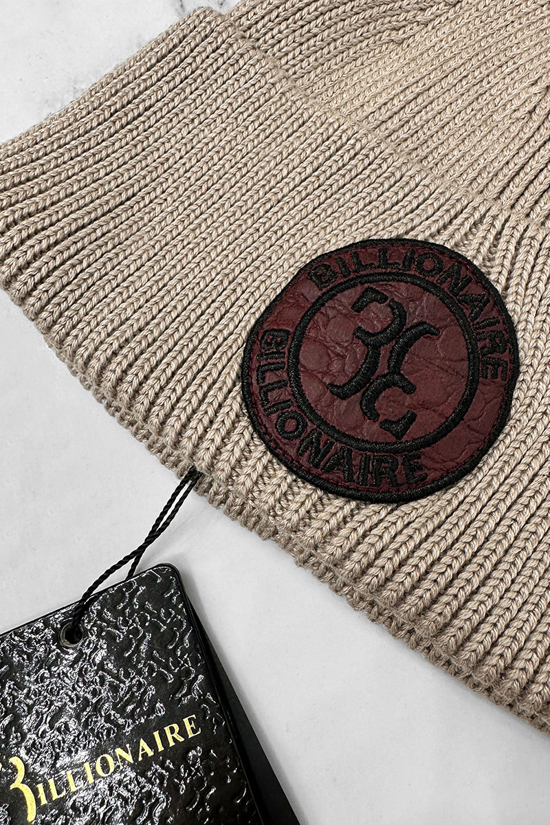 Billionaire Бежевая шапка logo-patch