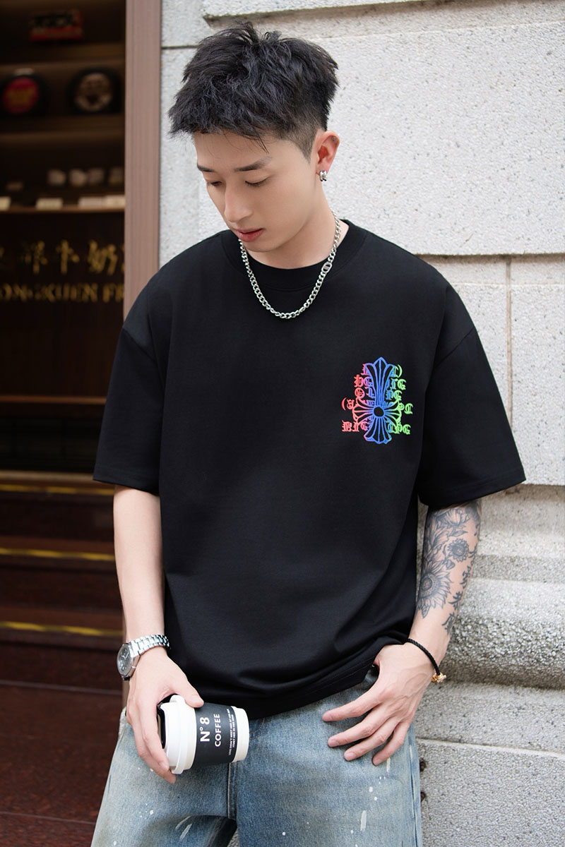Chrome Hearts Чёрная оверсайз футболка Premium