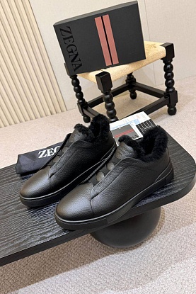 Кроссовки с мехом Triple Stitch high-top