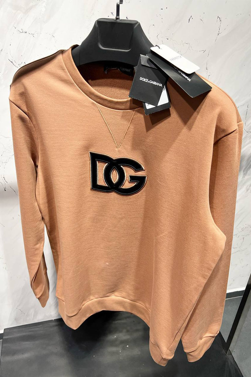 Dоlсе & Gаbbаnа Мужской оверсайз свитшот logo patch - Beige