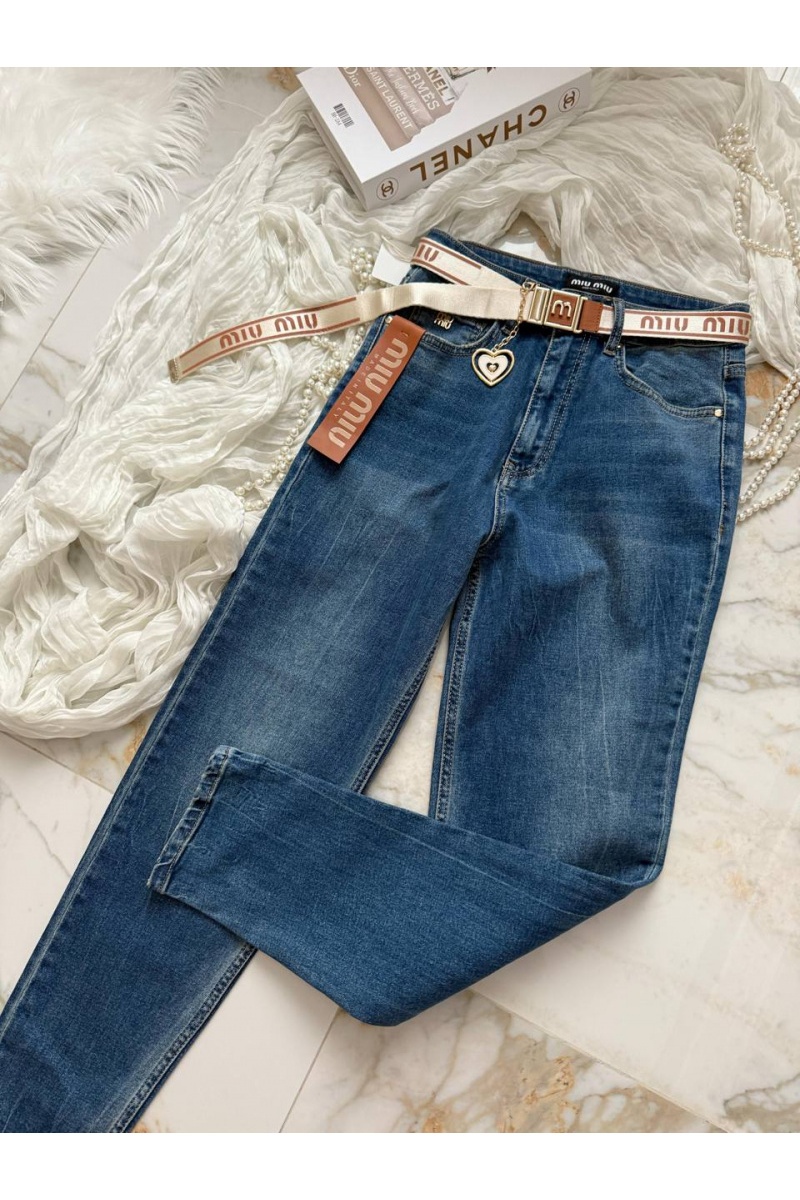 MIU MIU Женские джинсы синего цвета