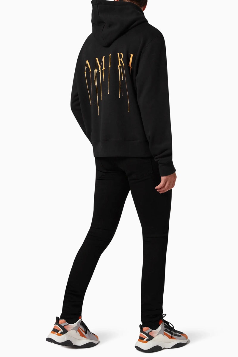 Amiri Мужское худи чёрного цвета logo-print