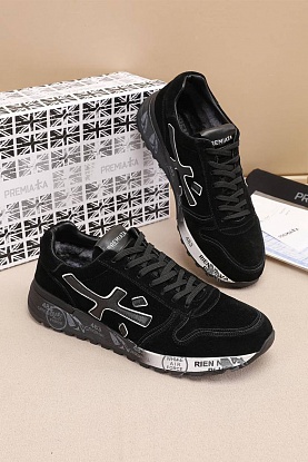 Замшевые кроссовки с мехом low-top - Black