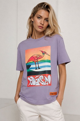 Фиолетовая оверсайз футболка abstract-print